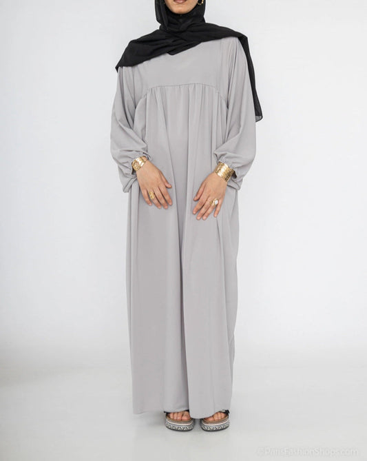 Long Medina Silk Abaya Pearl Hijab London