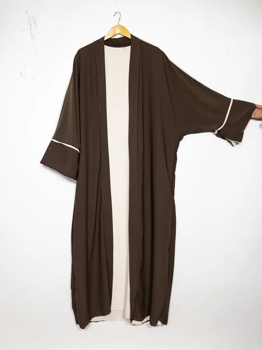 Abaya Kimono with Two-Piece Silk Pearl Hijab London