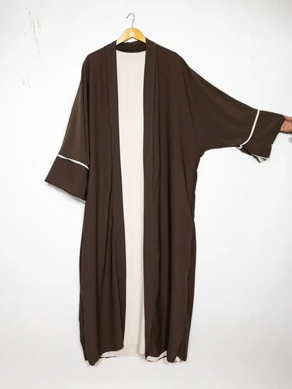 Abaya Kimono with Two-Piece Silk Pearl Hijab London