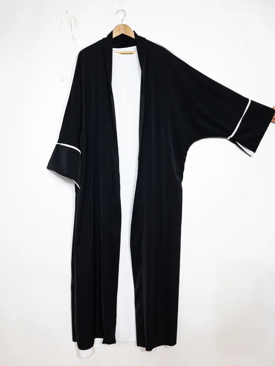 Abaya Kimono with Two-Piece Silk Pearl Hijab London