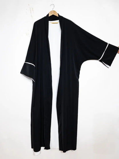 Abaya Kimono with Two-Piece Silk Pearl Hijab London